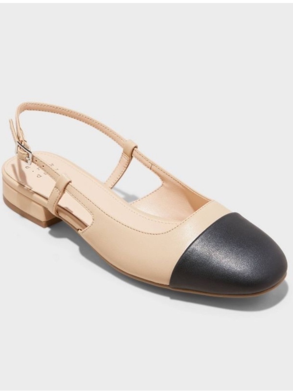 a new day 🖤 Two-Tone Beige and Black Slingback Flats